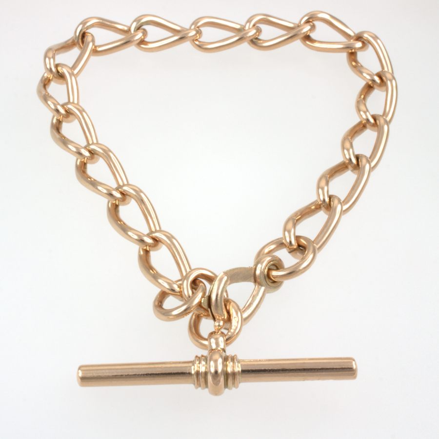 9ct rose gold 8½ inch curb Bracelet